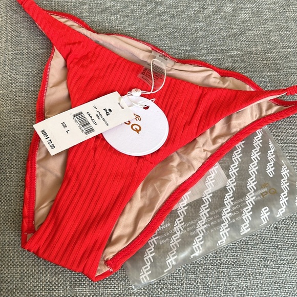 PQ Swim Red Athena bikini bottom teeny size L - Picture 5 of 13